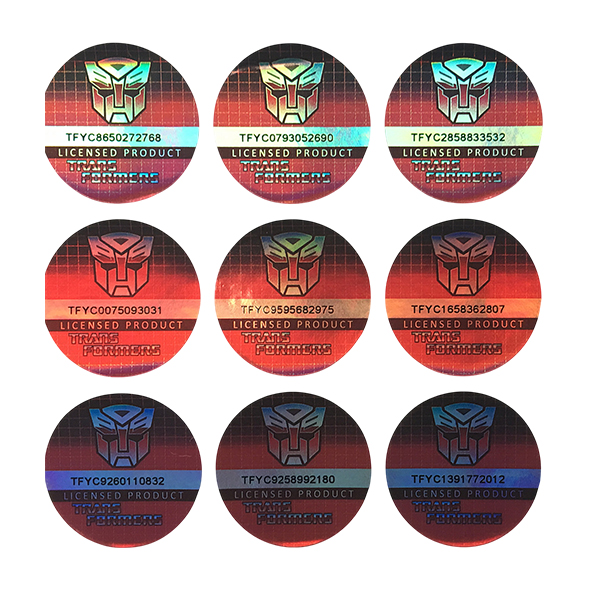 Holographic security sticker with serial number