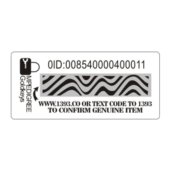Scratch adhesve tag with  pin code and serial number