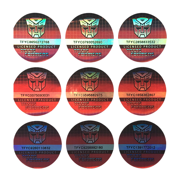 Security hologram adhesive sticker with pin code